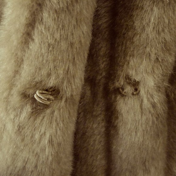Jordache faux mink fur coat jacket light tan campaign color XL - Picture 4 of 5